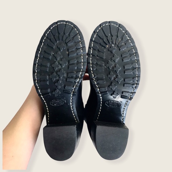 Frye Sabrina Chelsea Retro Black Leather Classic Casual Heeled Moto Ankle Boot - Picture 13 of 16